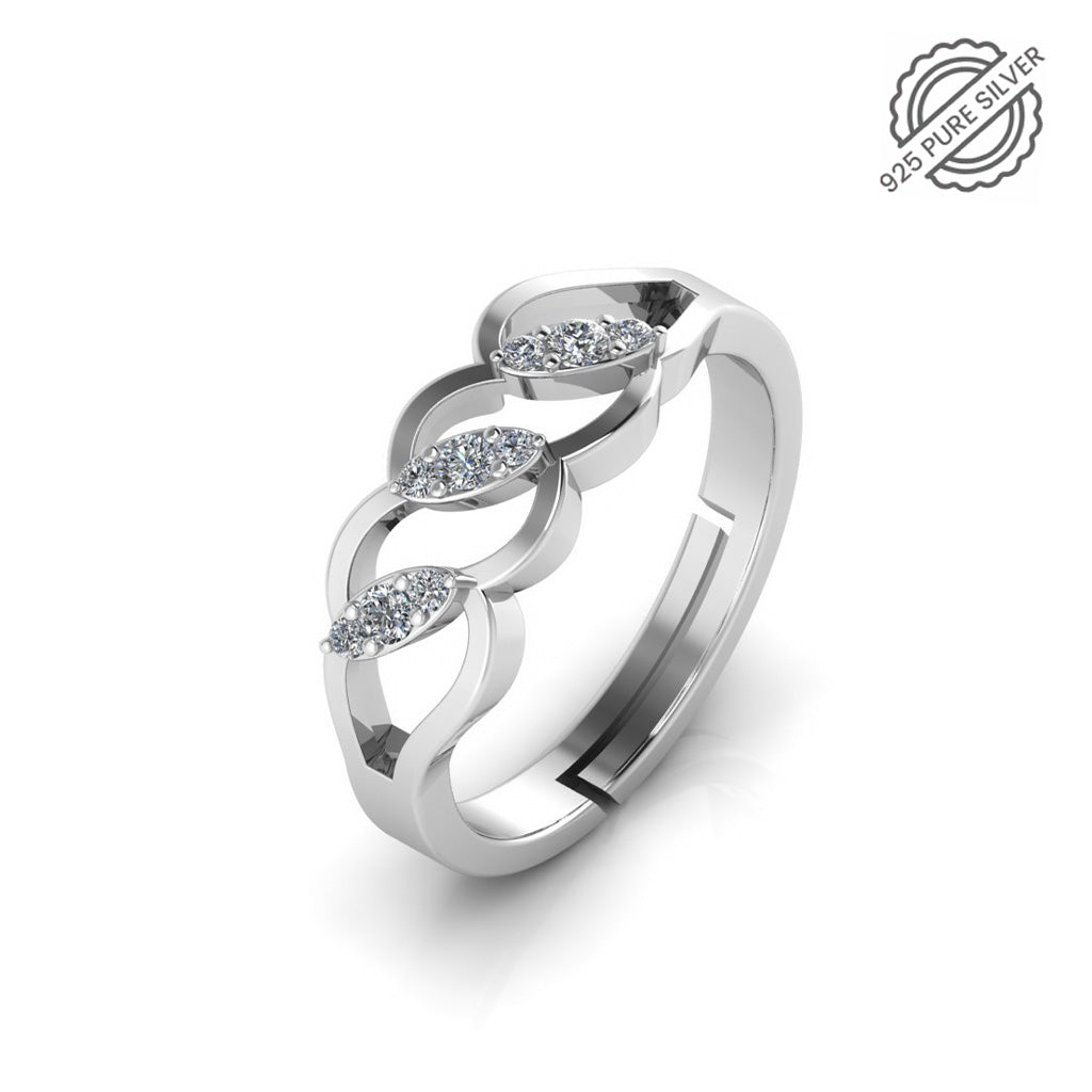 92.5 Sterling Silver with Diamond Finely Detailed Ring for Ladies - Style  LRG-115 – Soni Fashion®